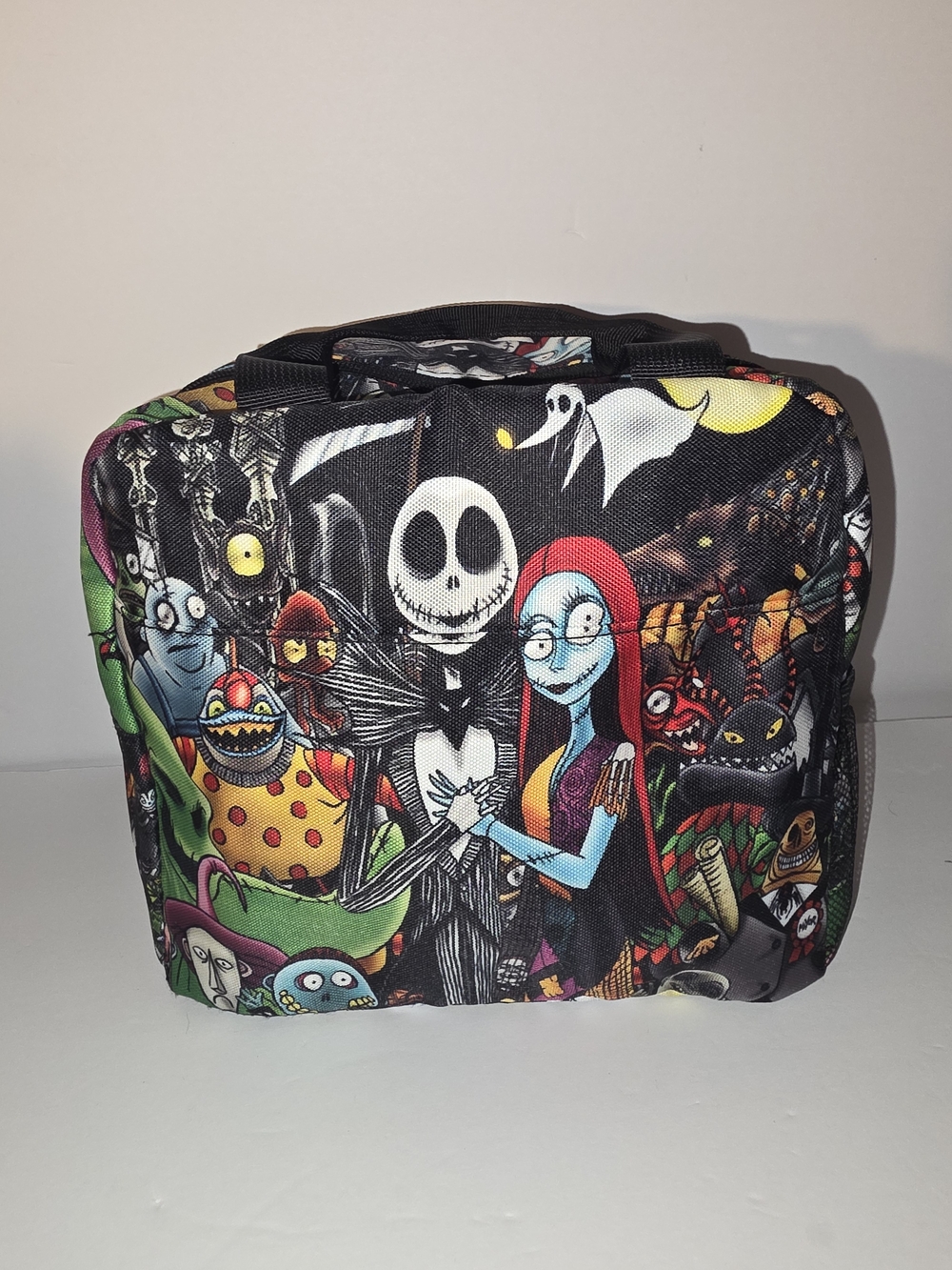 Nightmare Characters Kids Lunch Bag - Black with Multicolor Print